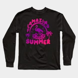 Flamazing Summer Hello Summer Flamingo Lover Summer Time Long Sleeve T-Shirt